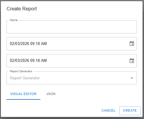 Create Report form